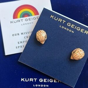 Kurt Geiger pink enamel eagle stud earrings